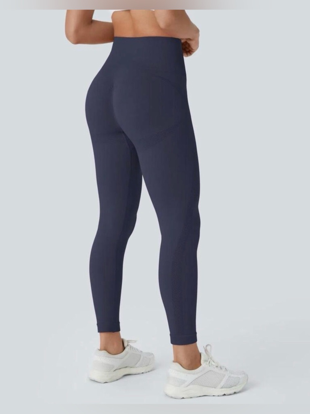 Halara Seamless Flow High Waisted Booty Scrunch Leggings Navy Blue Large